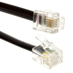 kenable ADSL Broadband Modem Cable RJ11 to RJ11 Phone Socket to Router Black 0.5m 50cm [0.5 metres]
