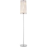 Tall Crystal Floor Lamp Chrome & Glass Modern Free Standing Lounge Feature Light