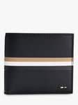 BOSS Faux Leather Signature Stripe Wallet, Black/Multi