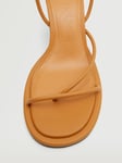 Mango Boulard Contrast Funnel Heeled Strappy Sandals, Medium Brown 9 female Upper: Polyurethane