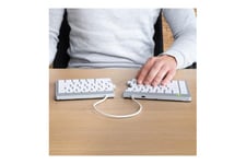 R-Go Ergonomic Keyboard Split break - tangentbord - med integrerad bromsindikator - QWERTY - amerikansk - vit Inmatningsenhet