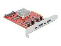 DELOCK – PCI Express x4 Card to SuperSpeed USB 10 Gbps with 2 x Type-A and Type-C (89041)