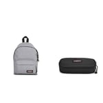 EASTPAK ORBIT XS Mini Backpack, 10 L - Sunday Grey (Grey) OVAL SINGLE Pencil Case, 5 x 22 x 9 cm - Black (Black)