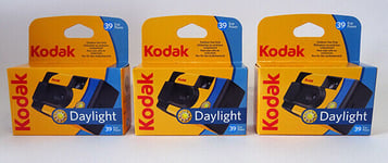 3 x Kodak Daylight Only Single use Camera SUC 39exp (UK) BNIB  Fresh  Disposable