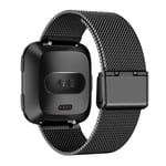 Fitbit Versa/Versa 2/Versa Lite - Milanese rem i rustfrit stål - Sort