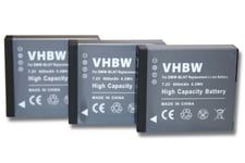 vhbw set de 3 batteries 600mAh (7.2V) ? puce pour appareil photo Panasonic Lumix DMC-GM1, DMC-GM1KS remplace DMW-BLH7, DMW-BLH7E, DMW-BLH7PP.