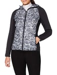 CMP Women's Knit Tech Fleece Jacket with Floral Pattern, womens, Jacket, 30H1606, Antracite-Ice, 48