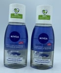 NIVEA Double Effect Waterproof Eye Make-Up Remover (2X 125ml) Pack Of 2 C46