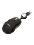 LogiLink Mouse optical USB Mini with retractable Cable - Mus - Optisk - 3 knapper