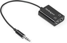 StarTech.com Black Slim Mini Jack Headphone Splitter Cable Adapter - 3.5mm Audi