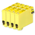 4 Yellow Ink Cartridges for Epson Workforce WF-2520NF WF-2630WF WF-2750DWF