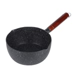Household Kitchen Aluminum Non-Stick Stone Pot Soup Pot Milk Pan with Wooden Handle, for Frying, Roasting, Stewing, Frying or Grilling.(18 cm)