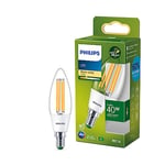 PHILIPS Ultra Efficient - Ultra Energy Saving Lights, LED Light Source, 40W, B35, Candle, E14 Warm White 2700 Kelvin, Clear