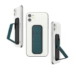 CLCKR Phone Grip and Expanding Stand, Universal Phone Grip Holder with Multiple Viewing Angles for iPhone, Samsung, Phones, Tablets and Many More - Carbon Fibre PU Green