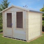 INSTALL INCLUDED 2.7m x 2.7m Apex Log Cabin With Single Door