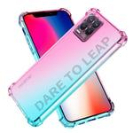 LINER Case for Realme 8 Pro/Realme 8 4G Case, Gradient Color Ultra-Slim Crystal Transparent Cover Clear Back [Anti-Yellow] Soft TPU Flexible Silicone Shockproof Bumper Phone Cover, Pink/Green