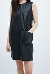 Little White Lies Callie Faux Leather Shift Dress - Black - Large RRP £90 New