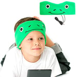 CozyPhones Kids Headphones. Comfy Headband Earphones, Light as Air and Great for Travel, Comes in Kid Friendly Animal and Anime Designs and Cute Colors like Green, Blue and Purple - GREEN FROG