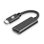 Drivv. Adaptateur USB-C vers HDMI - Prend en Charge 4K @ 60 Hz - Type C vers HDMI - Thunderbolt 3 - Nylon - Gris