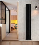 NRG Modern Vertical Flat Panel radiators | Black 1800 x 272 mm Double Column Designer Bathroom Radiator Heater