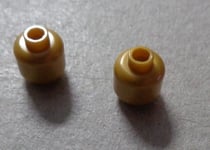 Lego Parts 3626 4621352 Minifigure head Gold x2