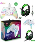 Casque PC PRO H3 SPIRIT OF GAMER XBOX ONE/S/X/PC + Manette XBOX ONE-S-X-PC Filaire AFTERGLOW XBX WAVE Blanche LED RGB Officielle