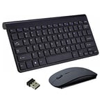 AERFAS Wireless Keyboard and Mouse Set - Low Profile Keyboard and Mouse Set for Windows, Laptop, Notebook, PC, Desktop, Computer, Includes Keyboard with 78 Programmable Keys and Mouse (Black)