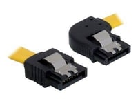 Delock Cable SATA - Câble SATA - Serial ATA 150/300/600 - SATA (F) pour SATA (F) - 30 cm - verrouillé, connecteur à angle droit, connecteur droite - jaune