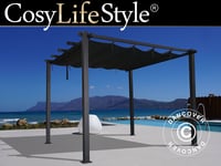 Pergola paviljong Trädgårdspaviljong Santa Cruz, 3x4m, Svart/Grå