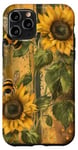 Coque pour iPhone 11 Pro Mignon jaune floral tournesol miel abeille vintage