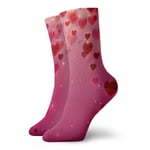 Kevin-Shop Men's And Women Socks- Valentine's Day Pink Heart Colorful Funny Novelty Crew Socks