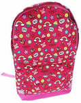 Girls Pink Slogan Roxy Rainbow Hearts Stars Cute School Backpack Rucksack New