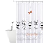 Duschdraperi med Roliga Hundar - 180 x 180 cm