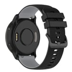 22mm Klockarmband i Silikon Samsung Galaxy Watch 3 45mm/Samsung Gear S3/Huawei Watch GT Runner/Honor Watch GS 3/Garmin V Svart+grå 22 mm