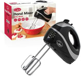 Quest 5 Speed Hand Held Food Electric Whisk Blender Beater Mixer Turbo - Black