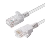 Nätverkskabel oskärmad Cat6a, slim, 3,6mm i diameter, MicroConnect, 7,5 meter - Vit