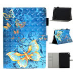 iPad 10.2 (2019) light spot decor pattern leather case - Gold Butterflies