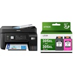 Epson EcoTank ET-4800 A4 Multifunction Wi-Fi Ink Tank Printer, With Up To 3 Years Of Ink Included & LIFOR 305XL Ink Cartridges Replacement for HP 305 Ink Cartridges Black and Colour 305 XL