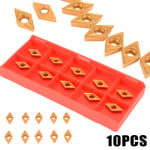 10pcs/box Dcmt070204 Carbide Insert For Lathe Turning Tool One Size