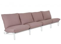 Blixt 4-sits soffa Vit/Rosa