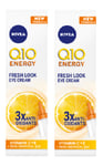 2 x Nivea Q10 Energy Fresh Look Eye Cream (2 x 15ml)