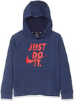 Nike Kids B Nk Dry GFX Po Hoodie Sweatshirt - Midnight Navy/University Red, X-Small