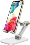 Foldable Tablet Stand, [2020 Updated] Extendable Compact Desktop 120°Angle Tablet Stand Height Adjustable for phone Stand Non-slip Phone Stand for Desk for/Smartphones/Pad/Tablet/Kindle