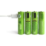 Smartoools 4-pack Laddbara Aa-batterier - Laddas Med Microusb