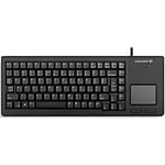 CHERRY XS Touchball Keyboard, disposition internationale, clavier QWERTY, clavier filaire, clavier mécanique, mécanique ML, pavé tactile de haute qualité avec deux boutons de souris, noir