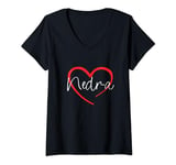 Womens Nedra I Heart Nedra I Love Nedra Personalized V-Neck T-Shirt
