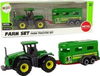 Leantoys Traktor Med Släp Grön