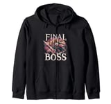 Final Boss halloween Gaming for Gamers Scary Monster Undead Zip Hoodie
