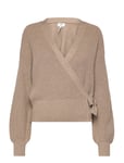 Objmalena L/S Wrap Cardigan Beige Object