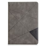 iPad 10.2 (2021) / (2020) / Air (2019) geometric pattern leather flip case - Grey